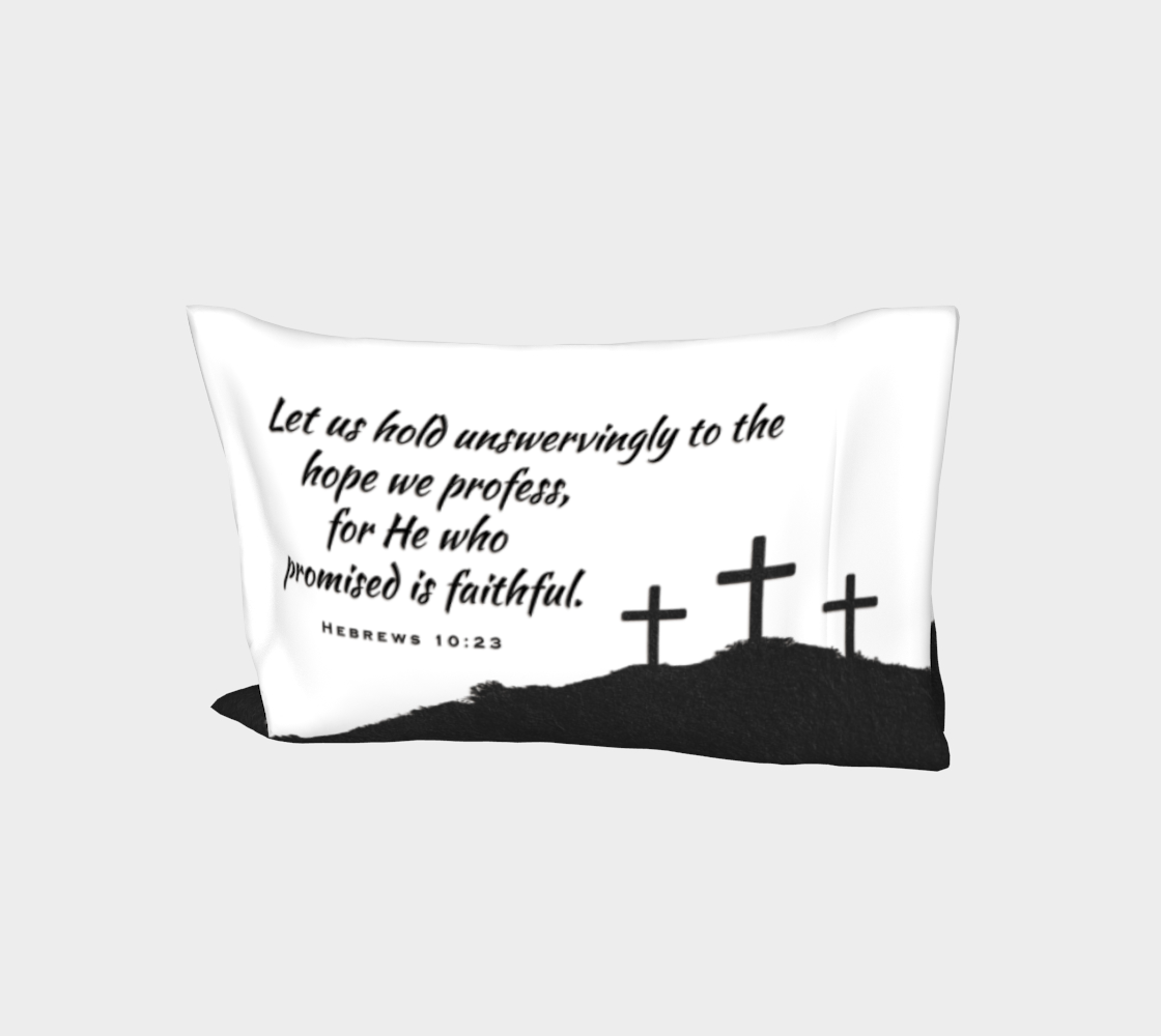 He Who Promised is Faithful pillow case black and white design aperçu