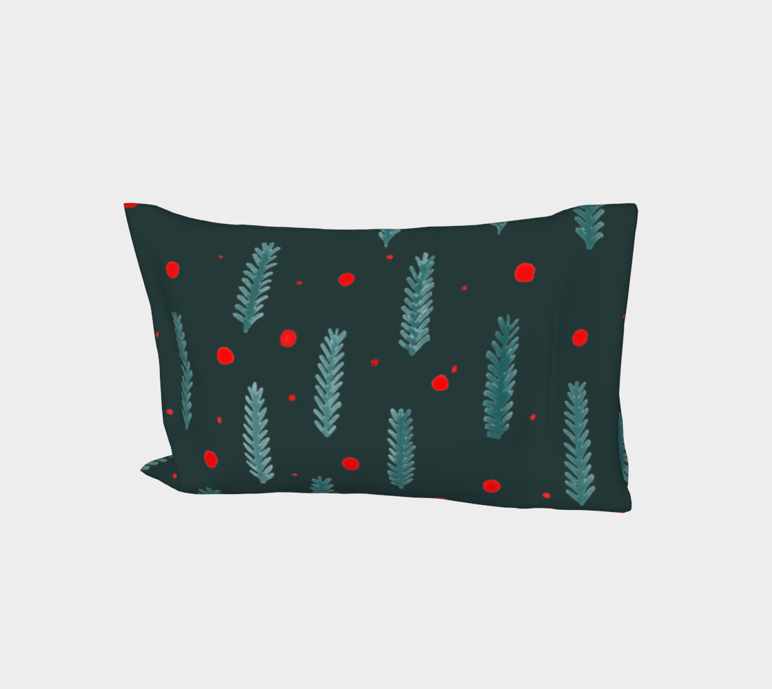 Christmas branches and dots - dark teal preview