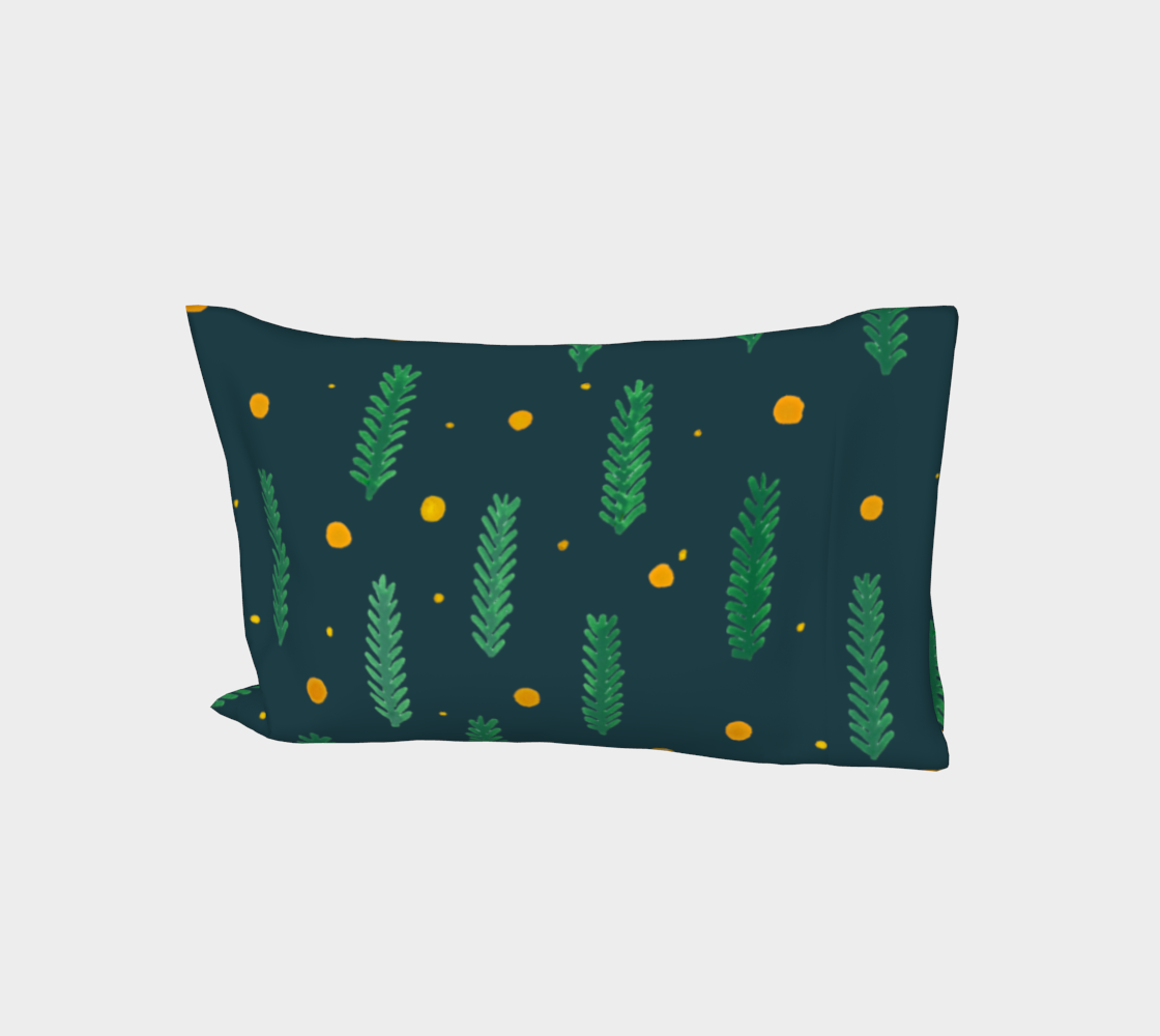 Christmas branches and dots - green and yellow preview