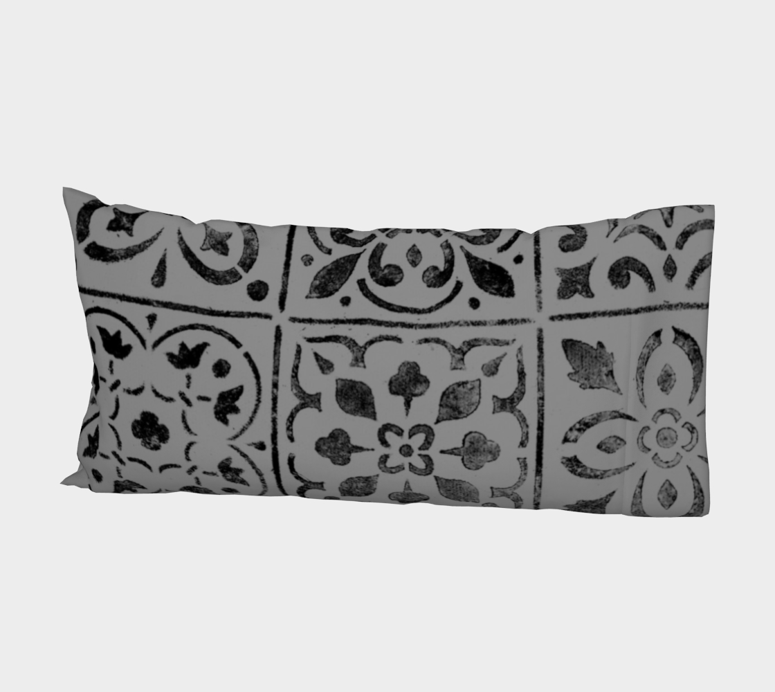 Bed Pillow Sleeve * Abstract Geometric Moroccan Tile Design * Gray Black Pillowcase King*Standard Pillow Cases thumbnail #3
