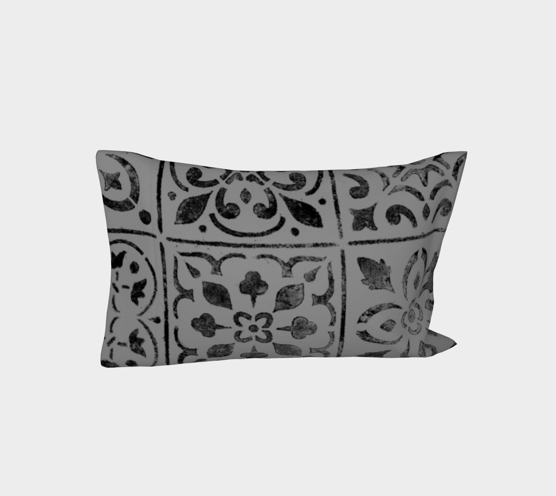 Bed Pillow Sleeve * Abstract Geometric Moroccan Tile Design * Gray Black Pillowcase King*Standard Pillow Cases thumbnail #4
