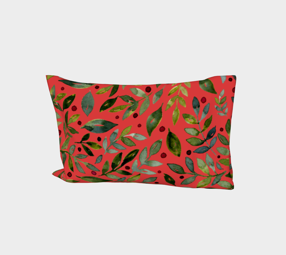 Seasonal watercolor branches - red and green preview