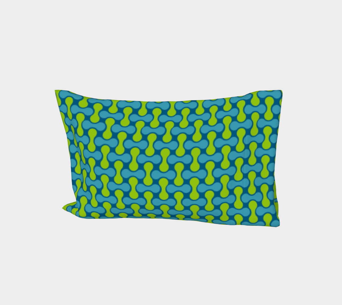 Retro Abstract Geometric Pattern in Blue and Green preview