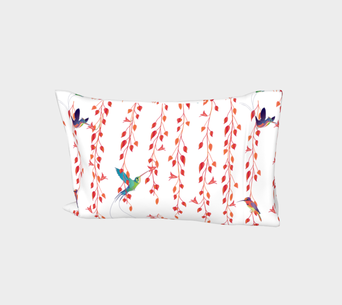 Humming birds on white, pillow sleeve preview