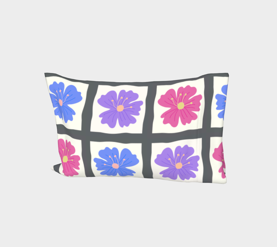 Gray Grid With Flowers preview