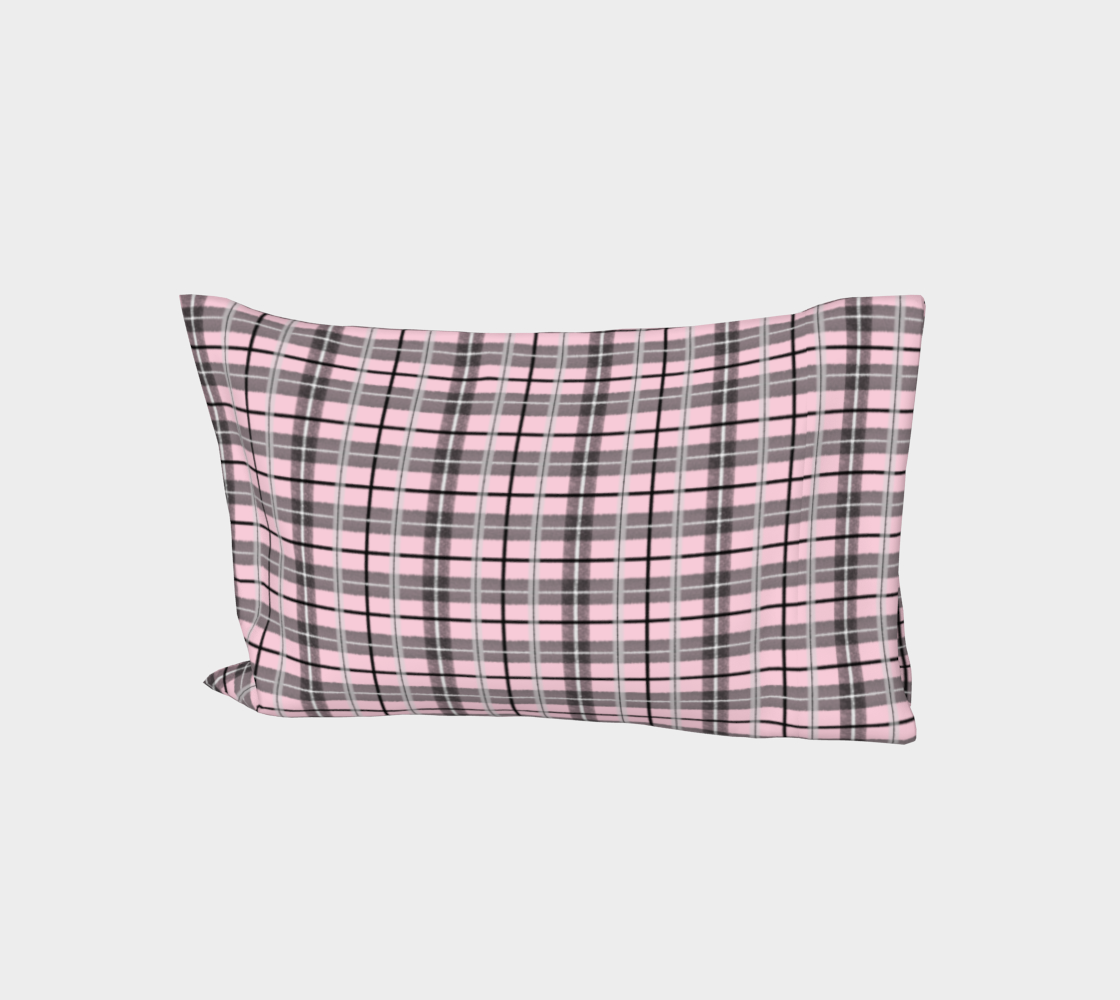 Grey and Pink Primitive Plaid Stripes 3D preview