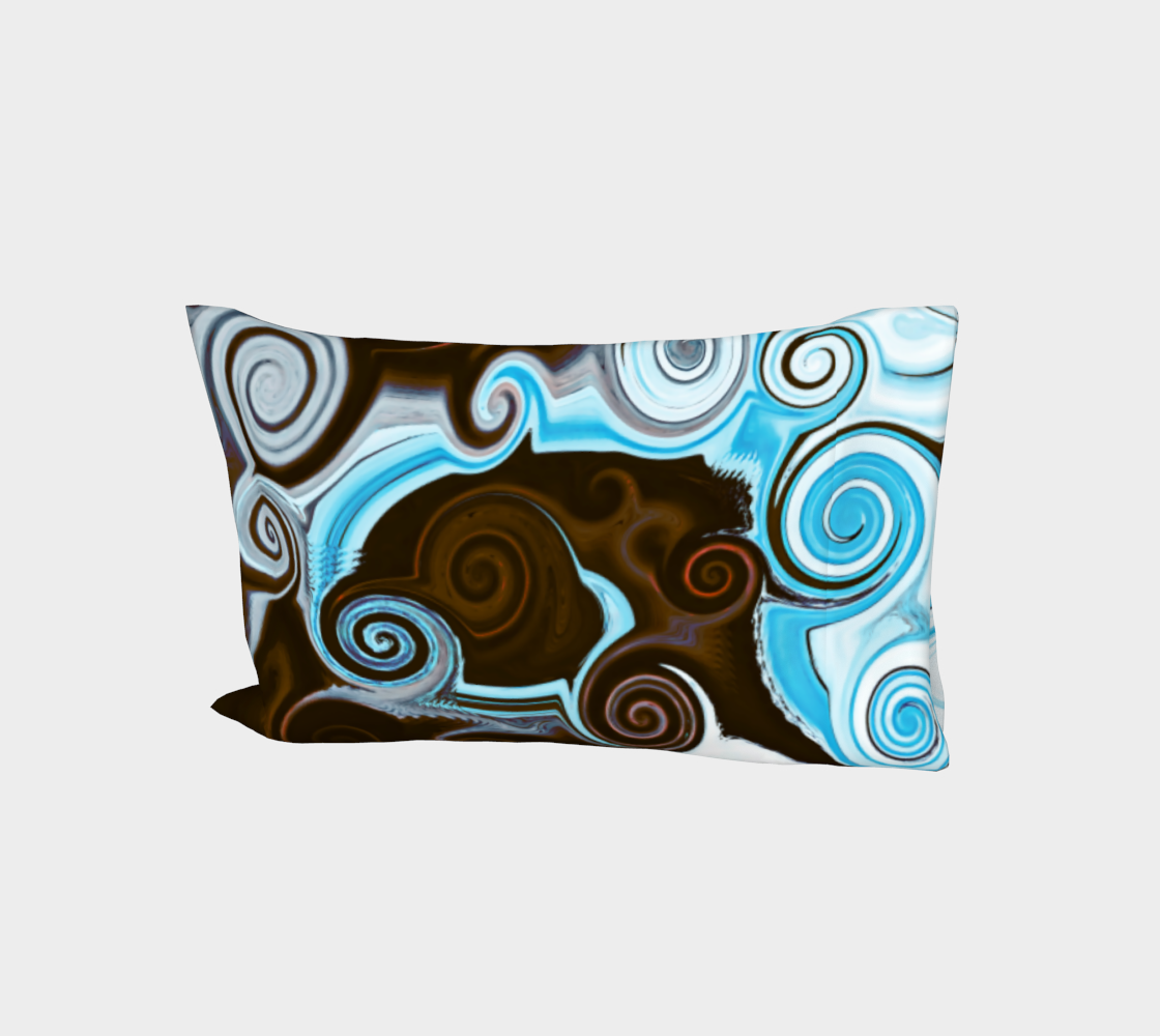Blue Brown Swirl Circles Hippie Abstract  preview