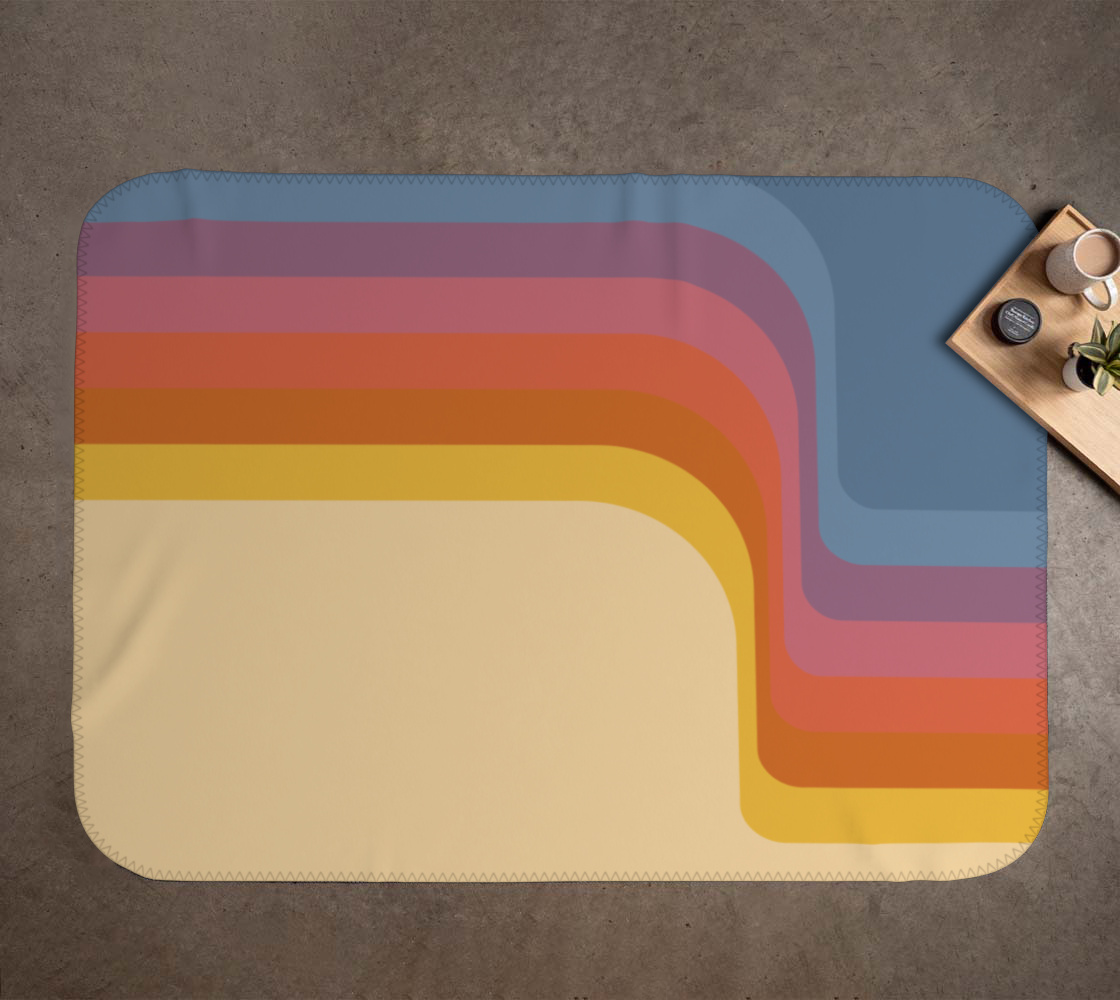 Cool Rainbow Retro Waves Blanket preview