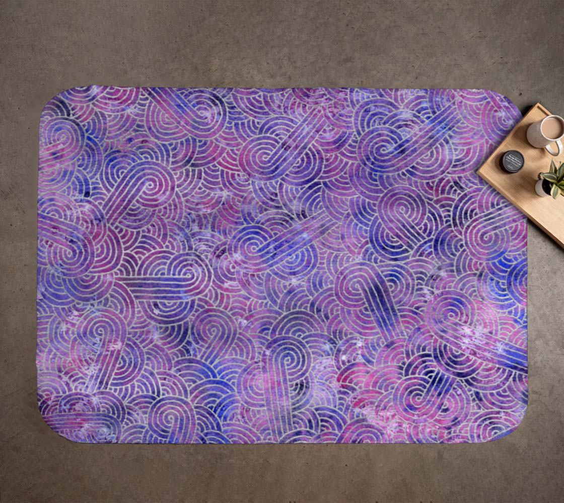 Aperçu de Purple and faux silver swirls doodles Blanket