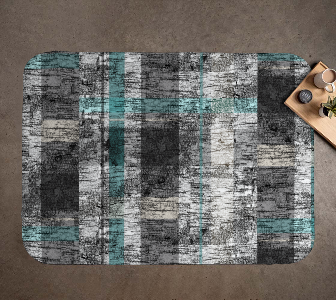 Rustic Graphic Birch Plaid Teal Grey White preview