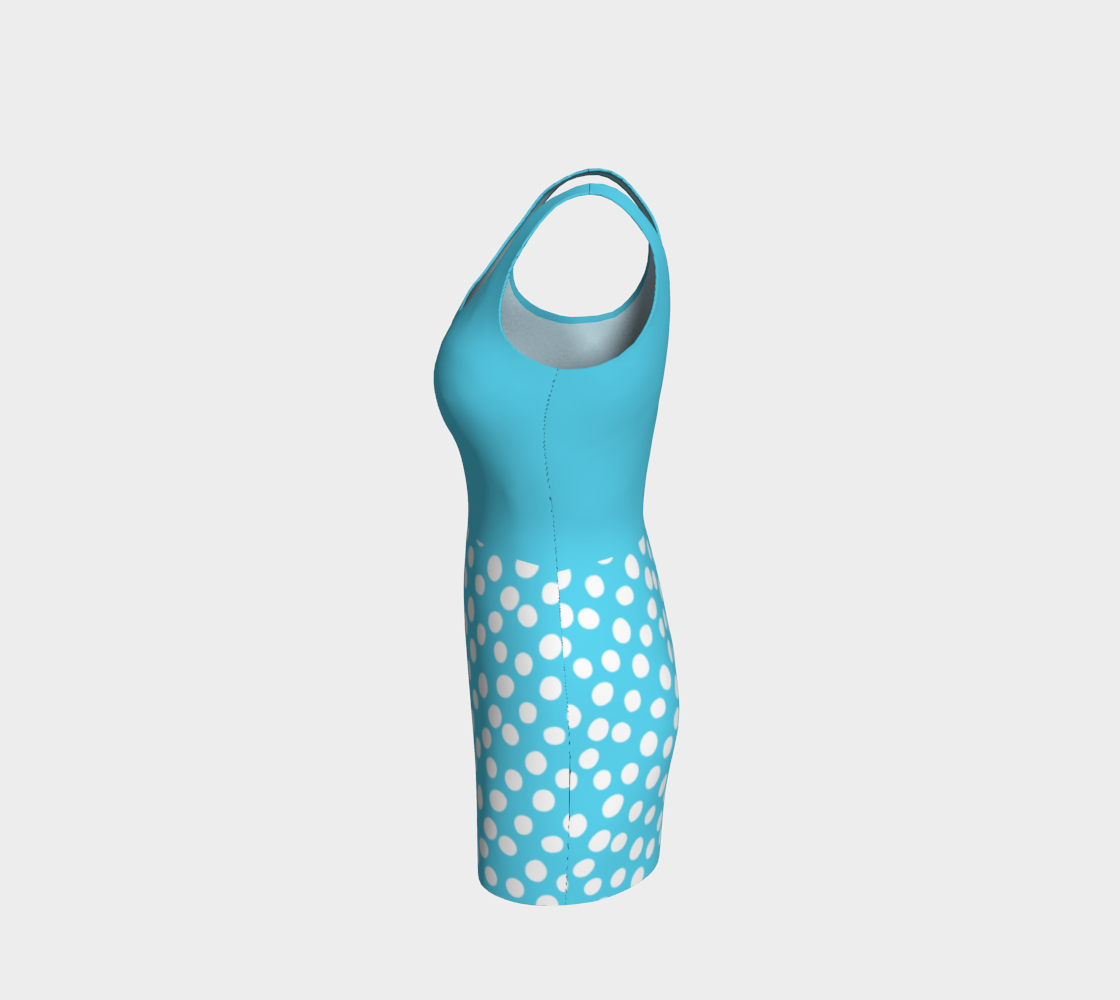 All About the Dots Bodycon Dress - Blue with Solid Blue Bodice preview #2