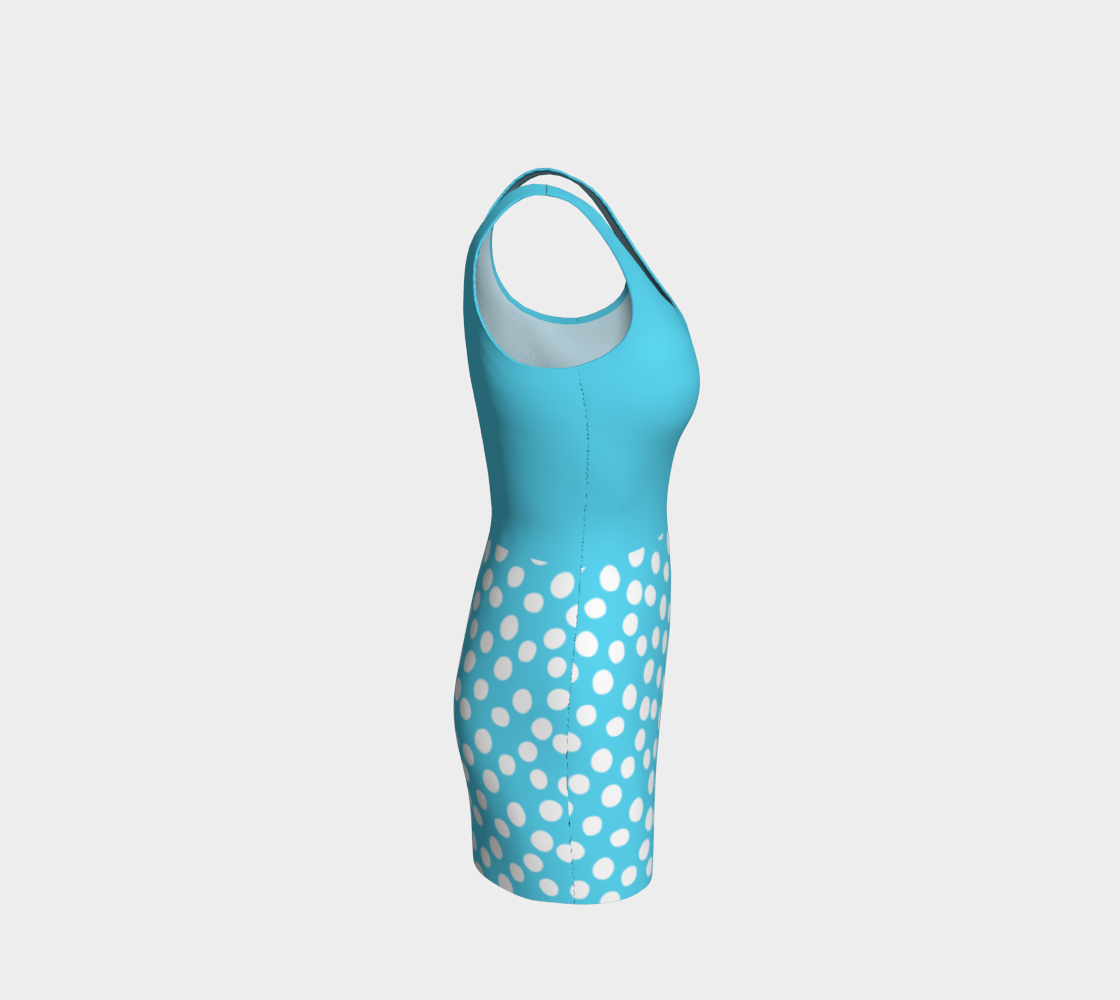 All About the Dots Bodycon Dress - Blue with Solid Blue Bodice thumbnail #5
