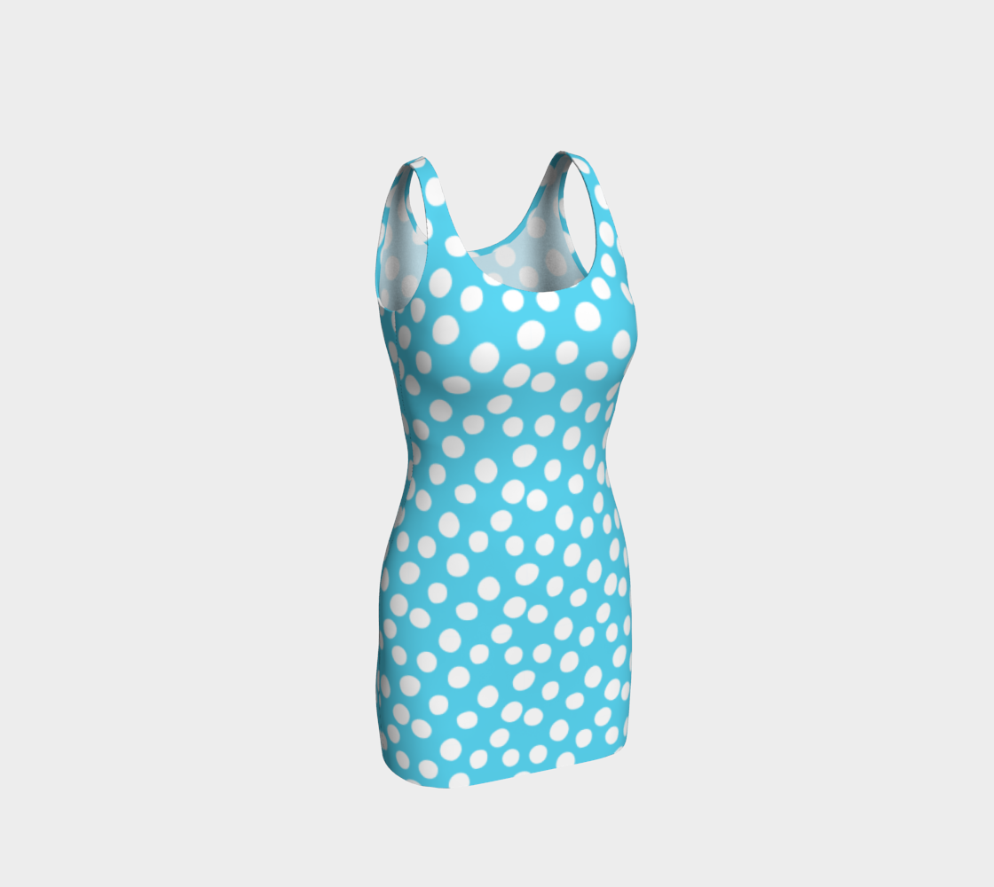 All About the Dots Bodycon Dress - Blue preview