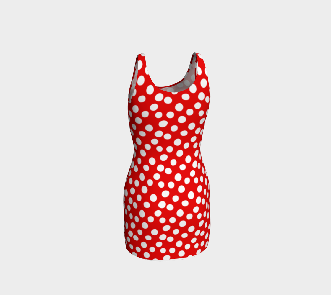 All About the Dots Bodycon Dress - Red preview #3