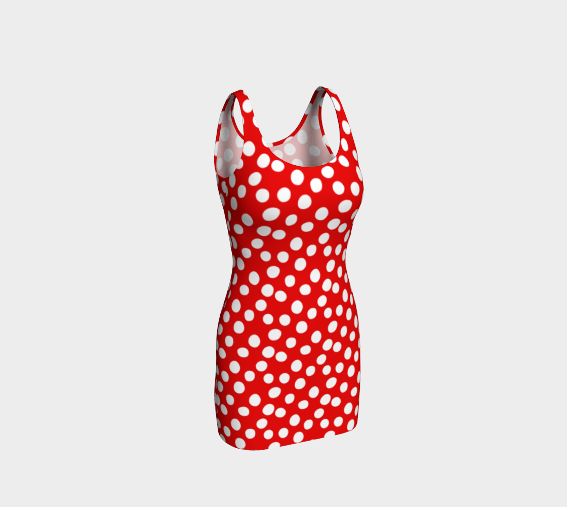 Aperçu de All About the Dots Bodycon Dress - Red