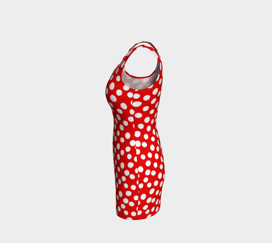All About the Dots Bodycon Dress - Red preview #2