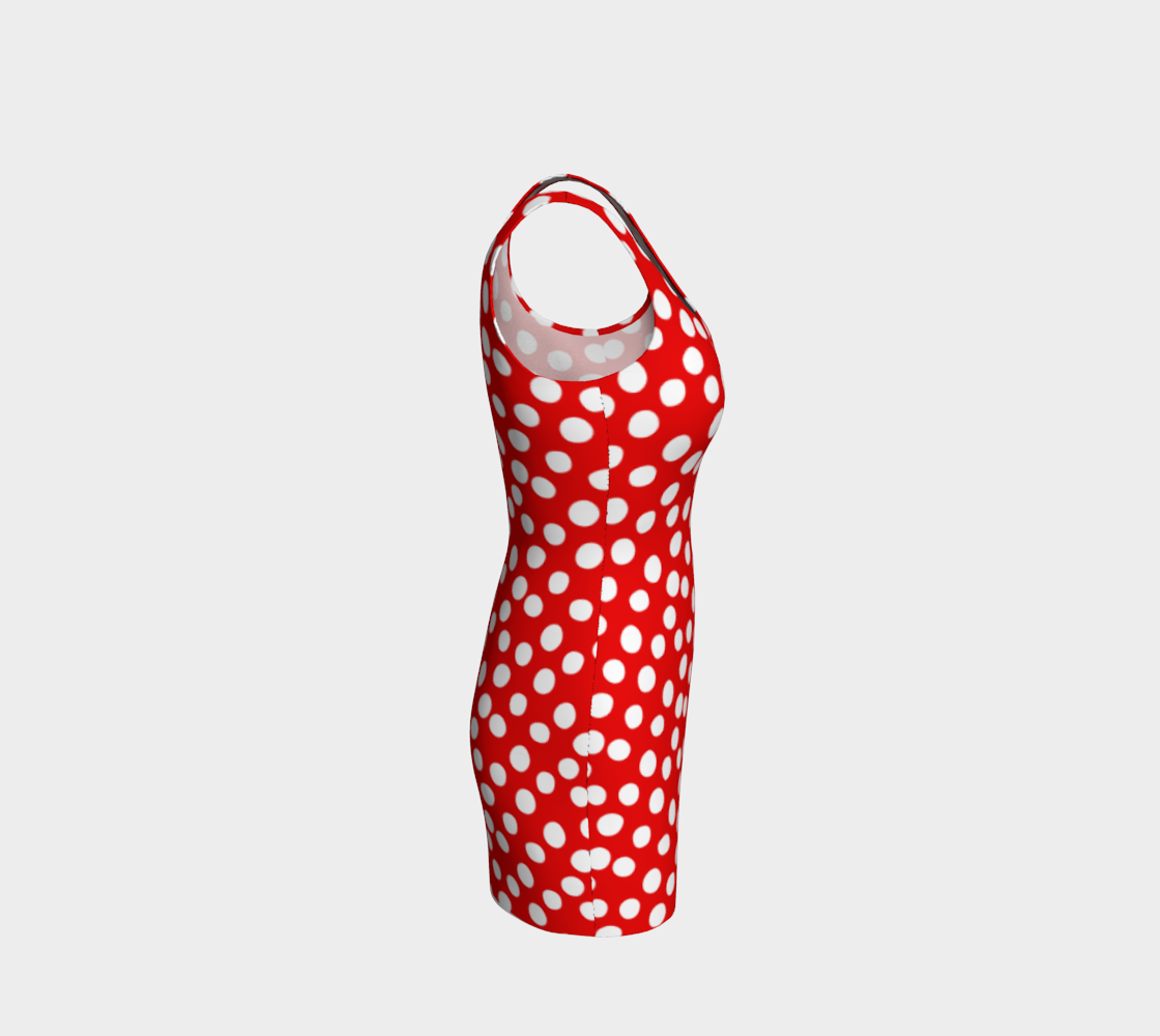 All About the Dots Bodycon Dress - Red Miniature #5