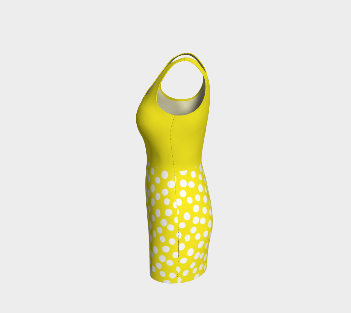 Aperçu de All About the Dots Bodycon Dress - Yellow with Solid Yellow Bodice #2