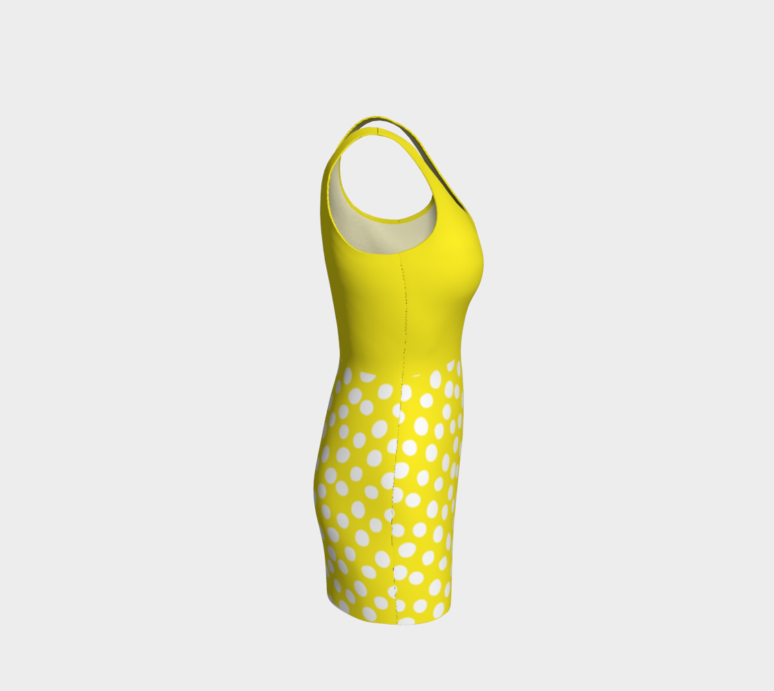 All About the Dots Bodycon Dress - Yellow with Solid Yellow Bodice thumbnail #5
