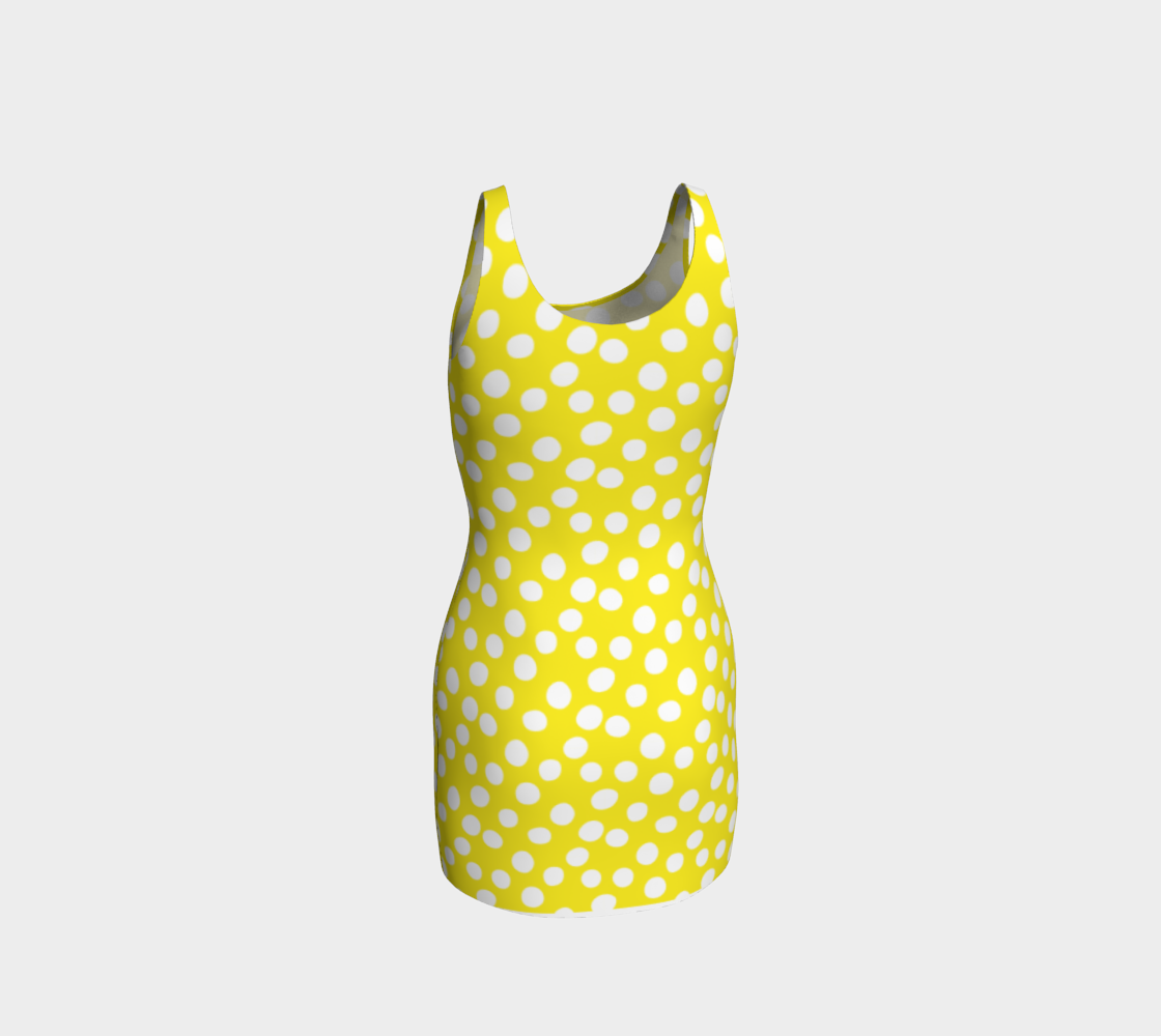 All About the Dots Bodycon Dress - Yellow preview #3