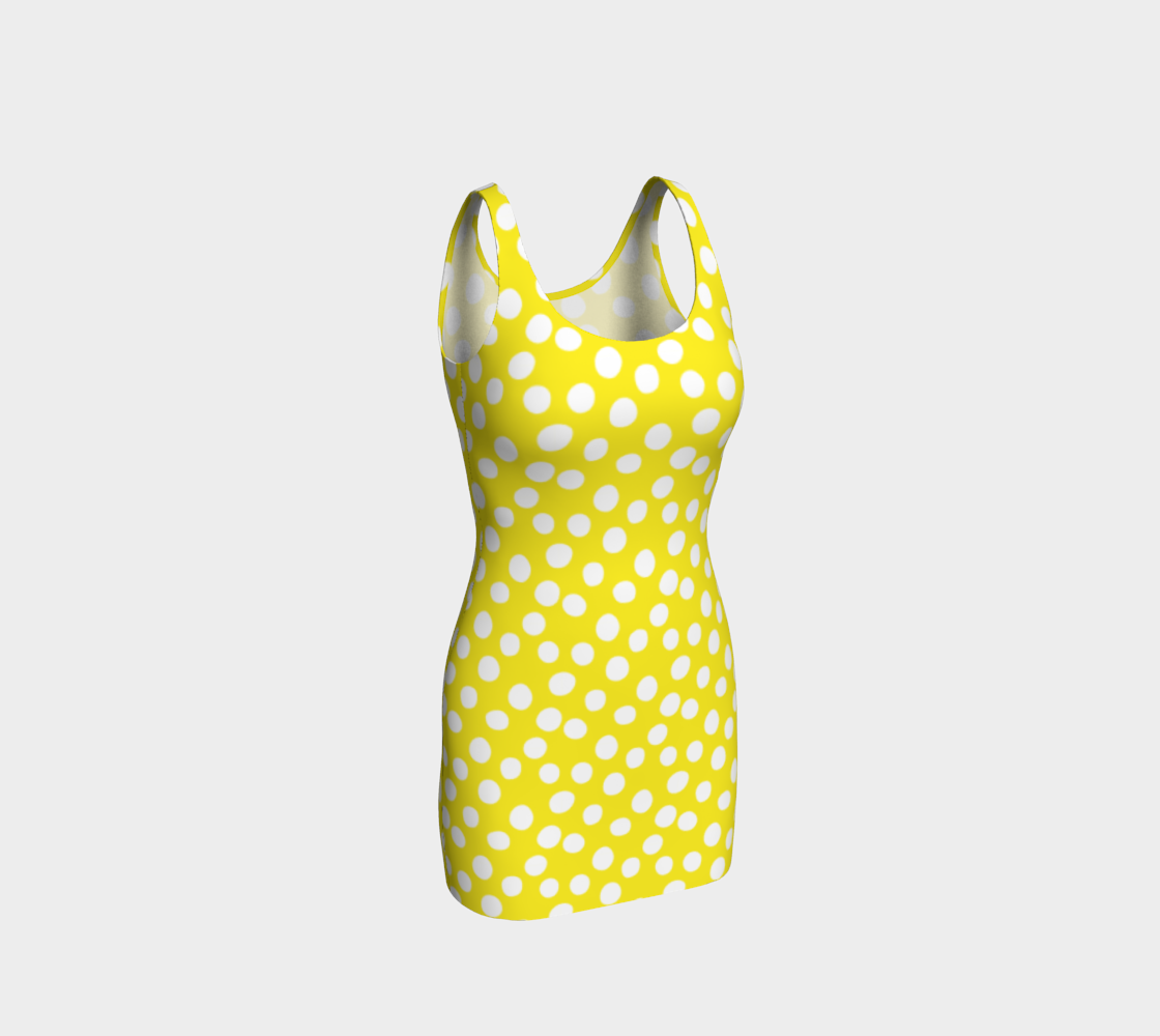 Aperçu de All About the Dots Bodycon Dress - Yellow