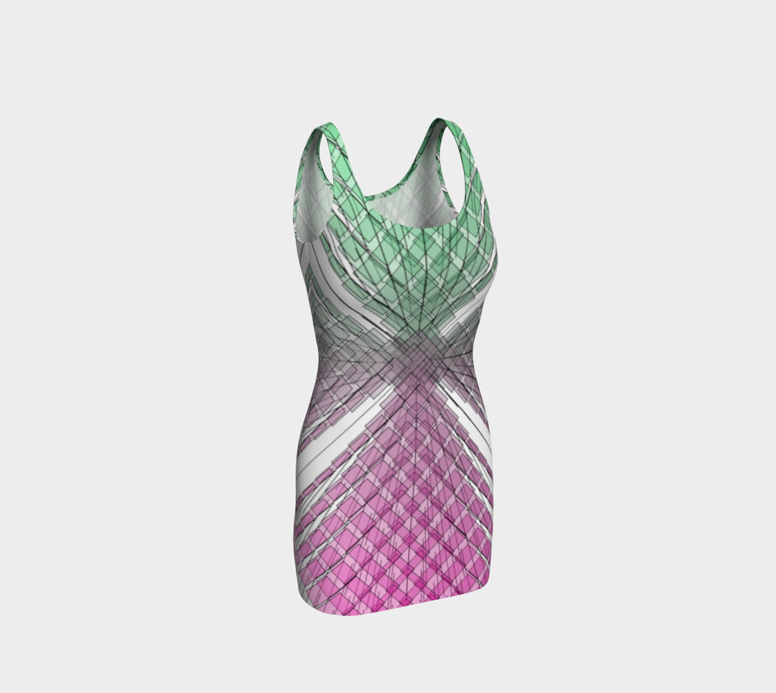 Green Red Ombre flow bodycon dress preview