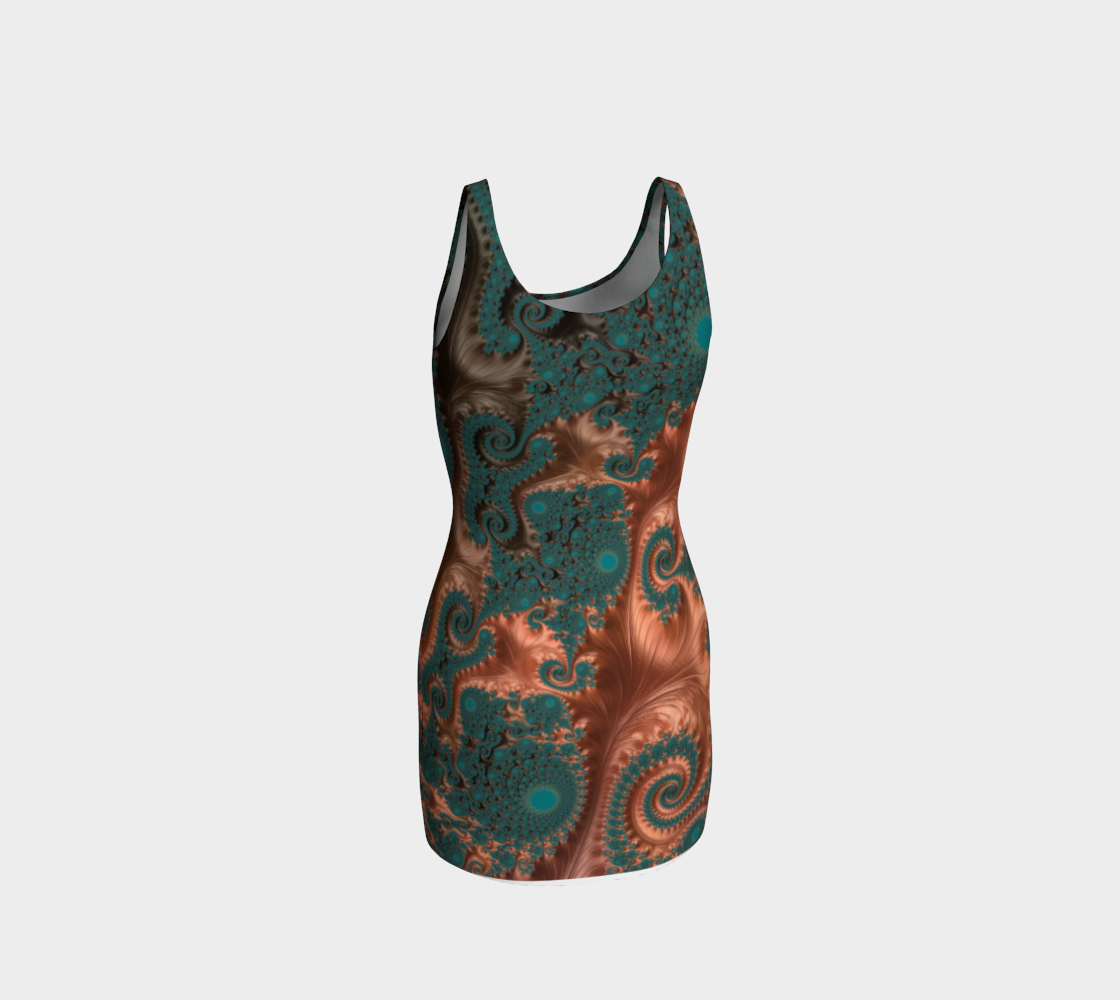 Copper Leaves Bodycon Dress preview #3