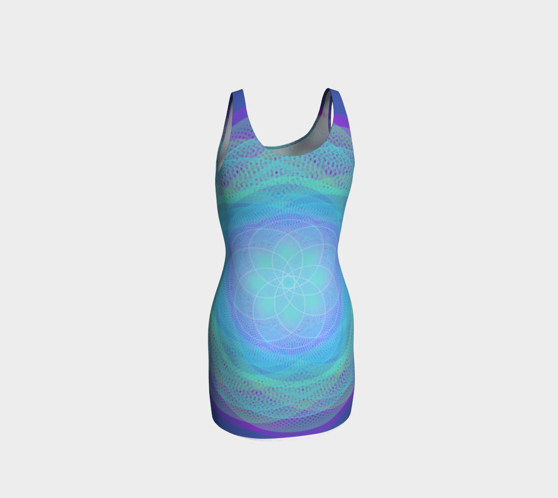 Purple Green Mandala Bodycon Dress preview #3