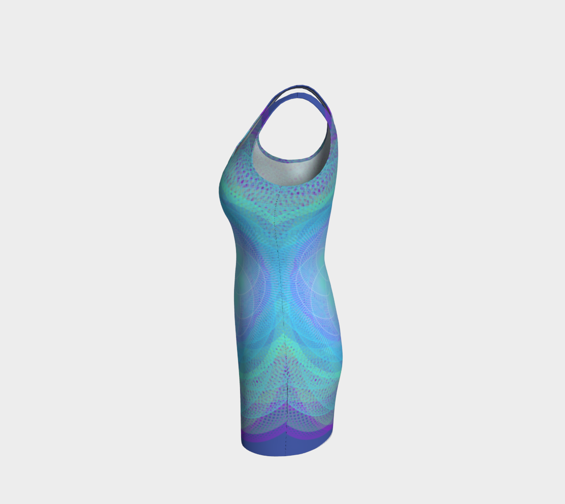 Purple Green Mandala Bodycon Dress preview #2