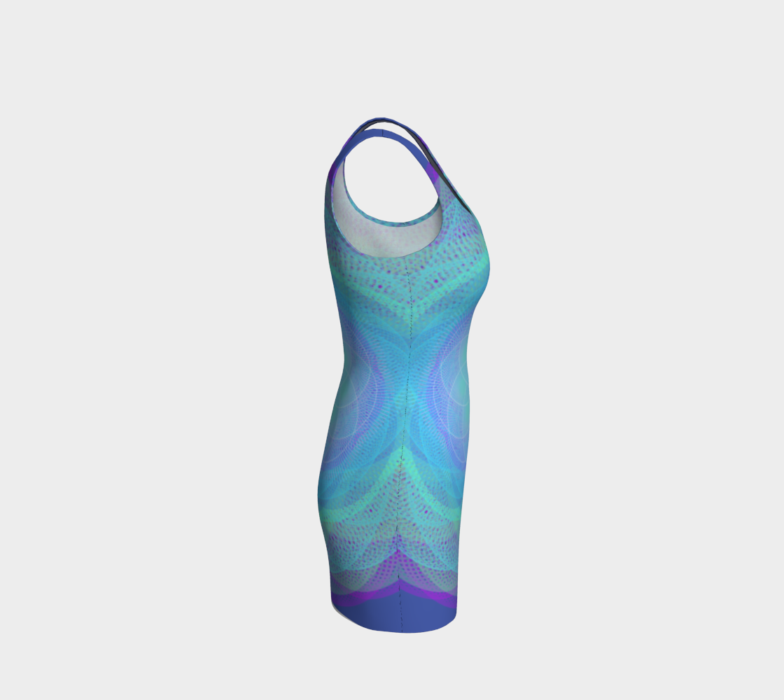 Purple Green Mandala Bodycon Dress preview #4