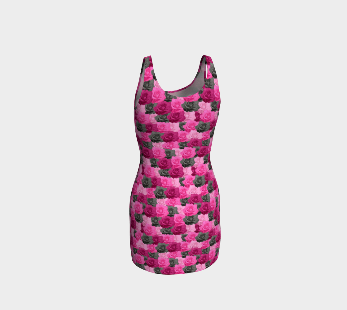 Pink Roses Bodycon Dress preview #3