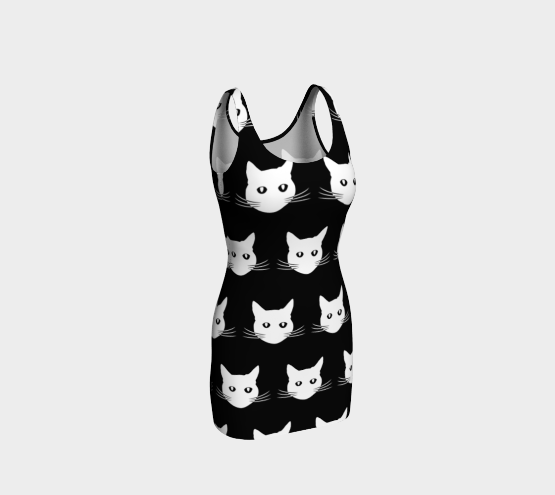 Aperçu de White Cat Pattern - Bodycon Dress