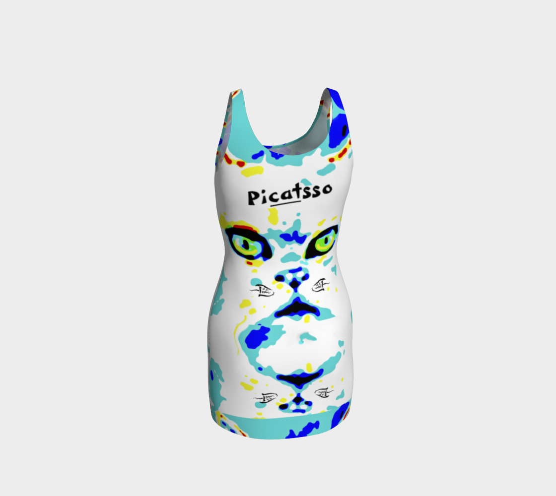 Picatsso / Official Full-Face Crazy Catnip MEME ART Bodycon preview #3