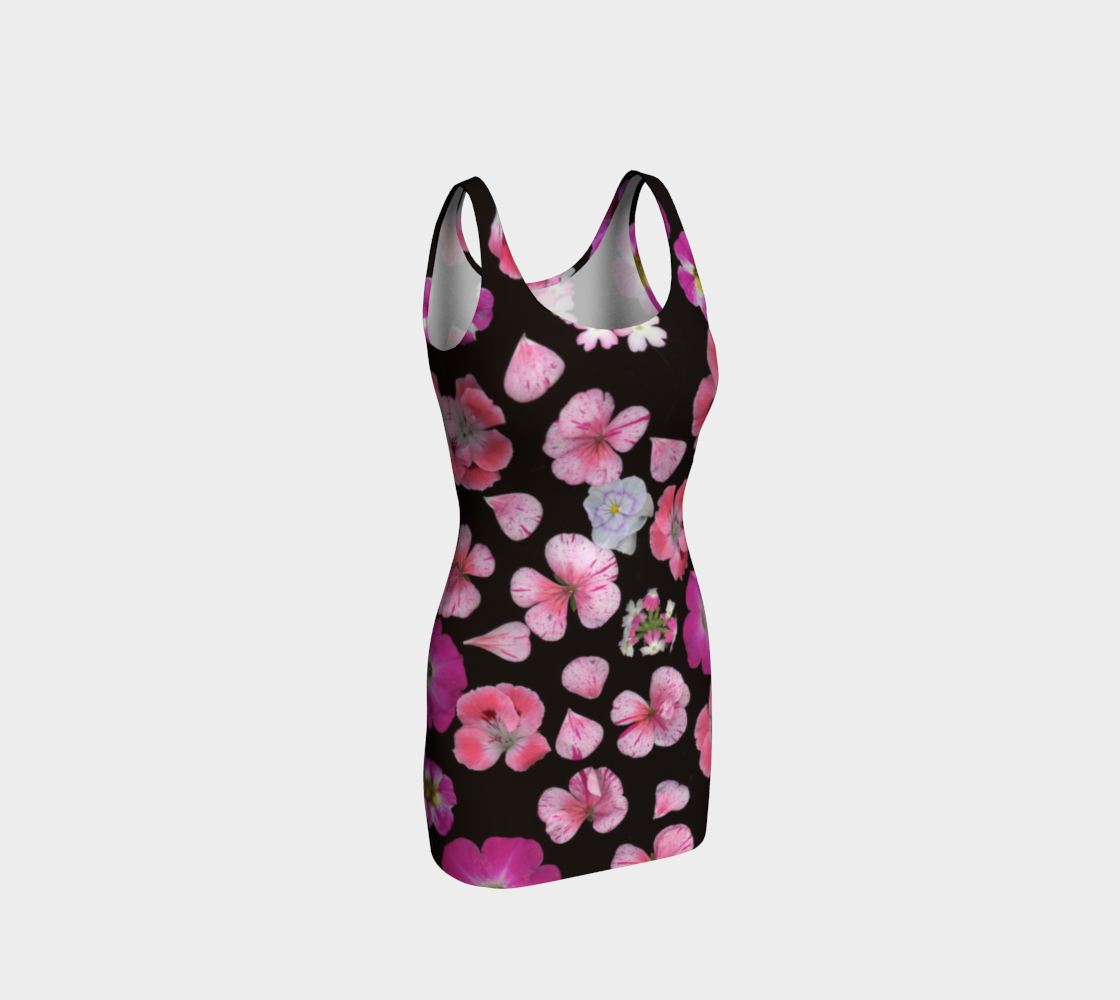 Aperçu de Bodycon Dress * Pink Geranium Petals * Floral Fitted Sleeveless Short Dresses