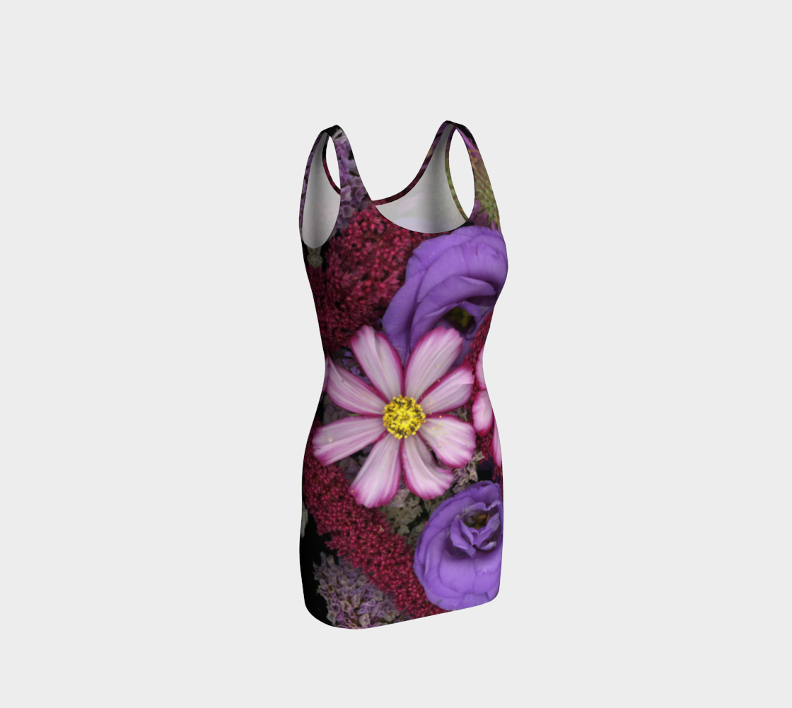 Bodycon Dress * Colorful Floral Fitted Short Sleeveless Dresses * Multicolored Flowered Mini Dress * Jade's Heart Design preview