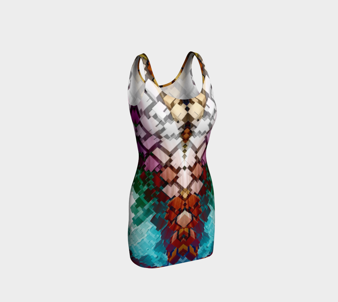 V-Stack Pyramid Cuboid Bodycon Dress preview #1