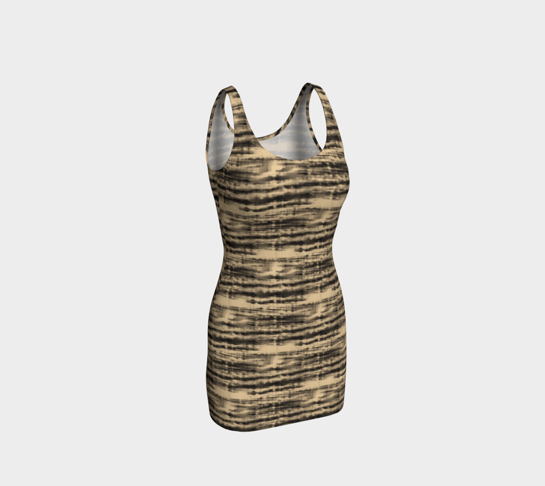 Aperçu 3D de Robe Moulante Texture Beige/Noir