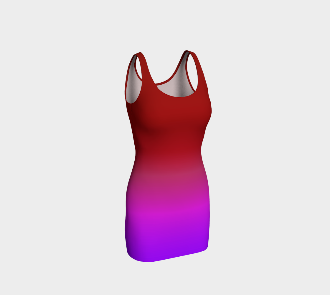 Aperçu de Red to Purple Blend Bodycon Dress, AWSM