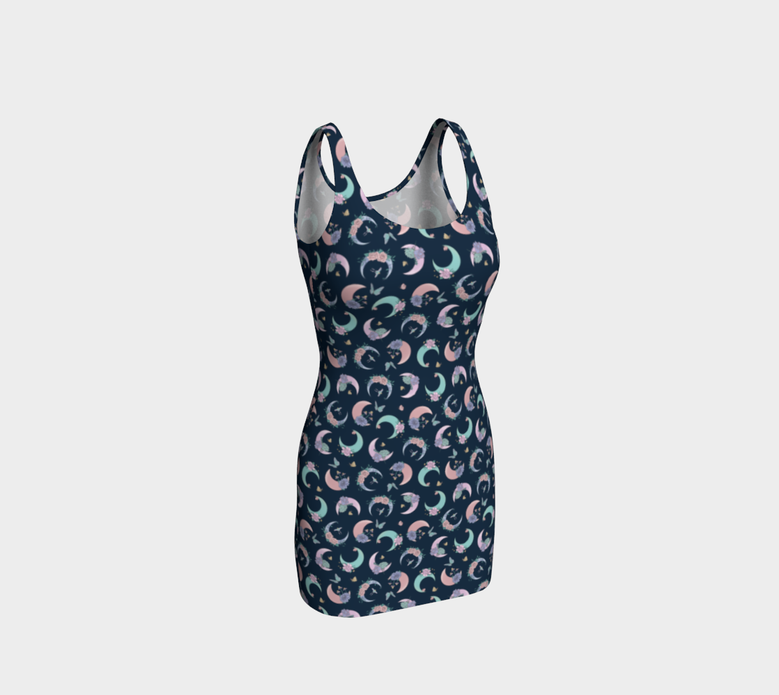 Fly me to the moon navy tossed bodycon preview