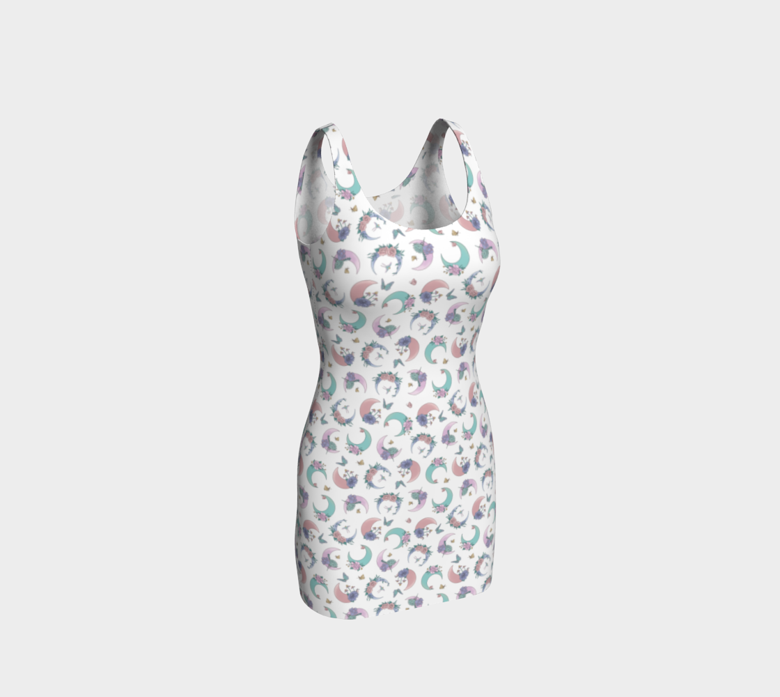 Fly me to the moon white tossed bodycon preview