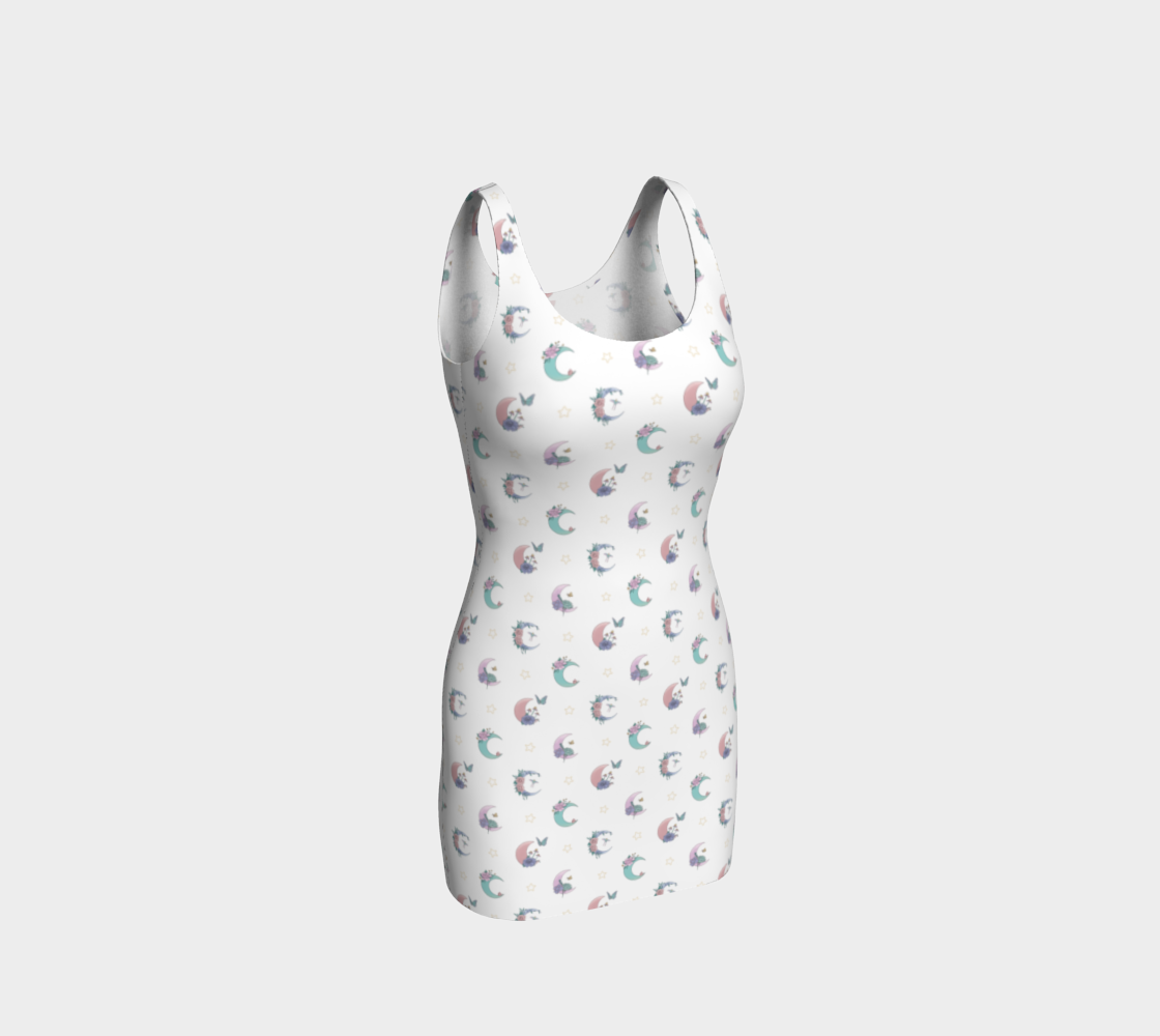 Fly me to the moon white bodycon 3D preview