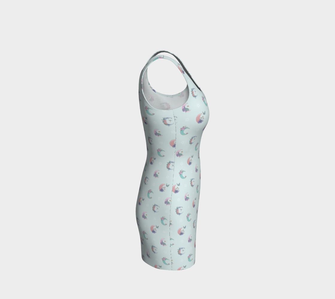 Fly me to the moon mint bodycon thumbnail #5