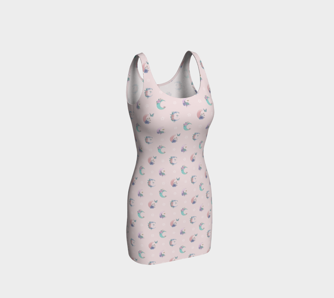 Fly me to the moon pink bodycon 3D preview