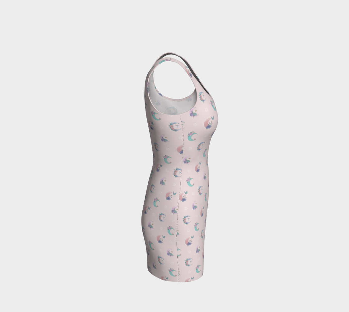 Fly me to the moon pink bodycon preview #4