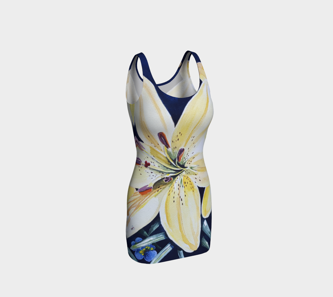 Yellow Lilies (Sig) Bodycon Dress preview