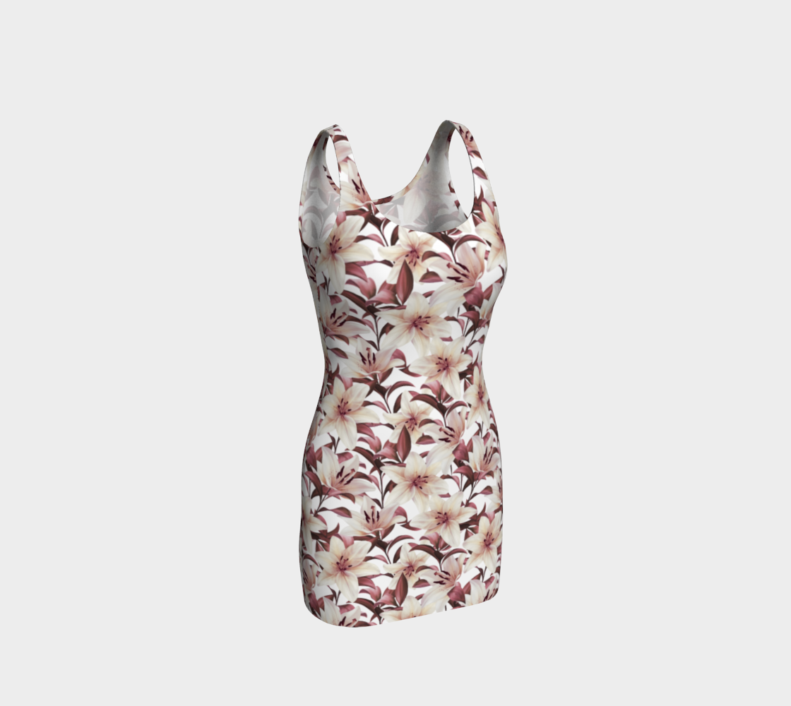 Lilies on white. Floral pattern preview