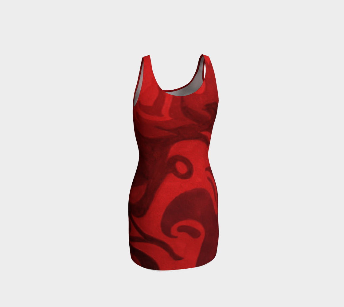 Swirl Red Sexy Body Contoured Dress preview #3