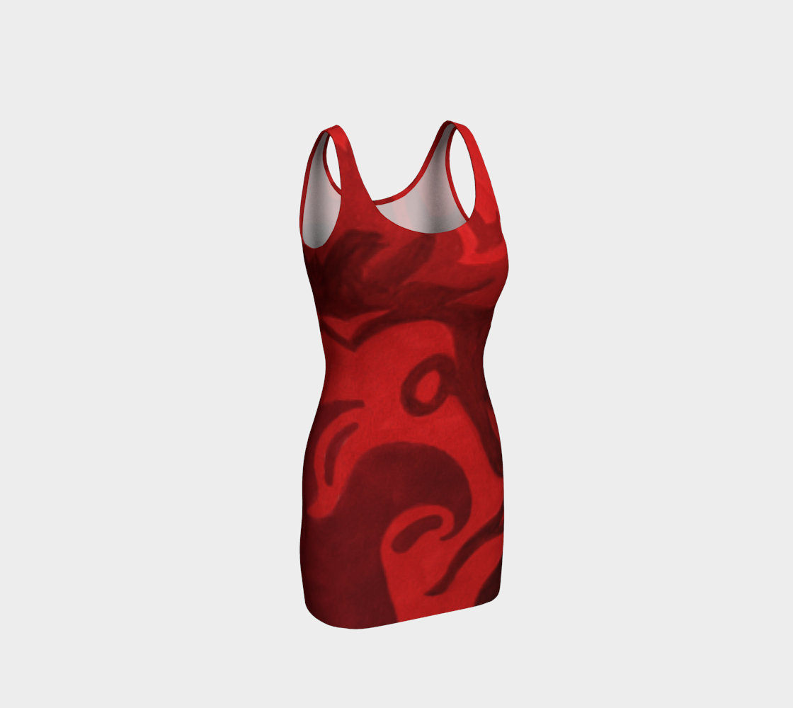 Swirl Red Sexy Body Contoured Dress preview