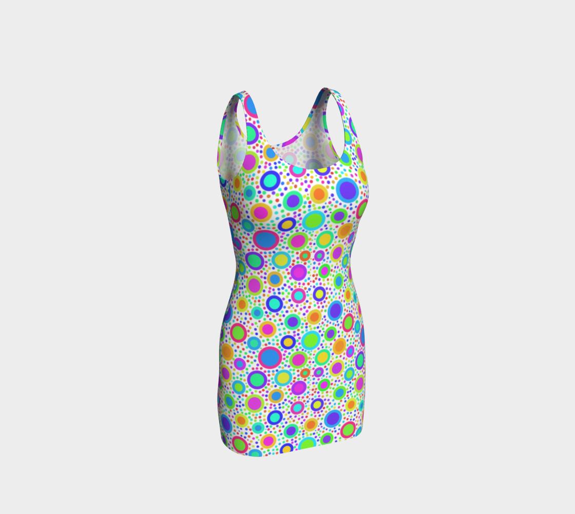 Crazy Dots Fitted Dress 3D preview