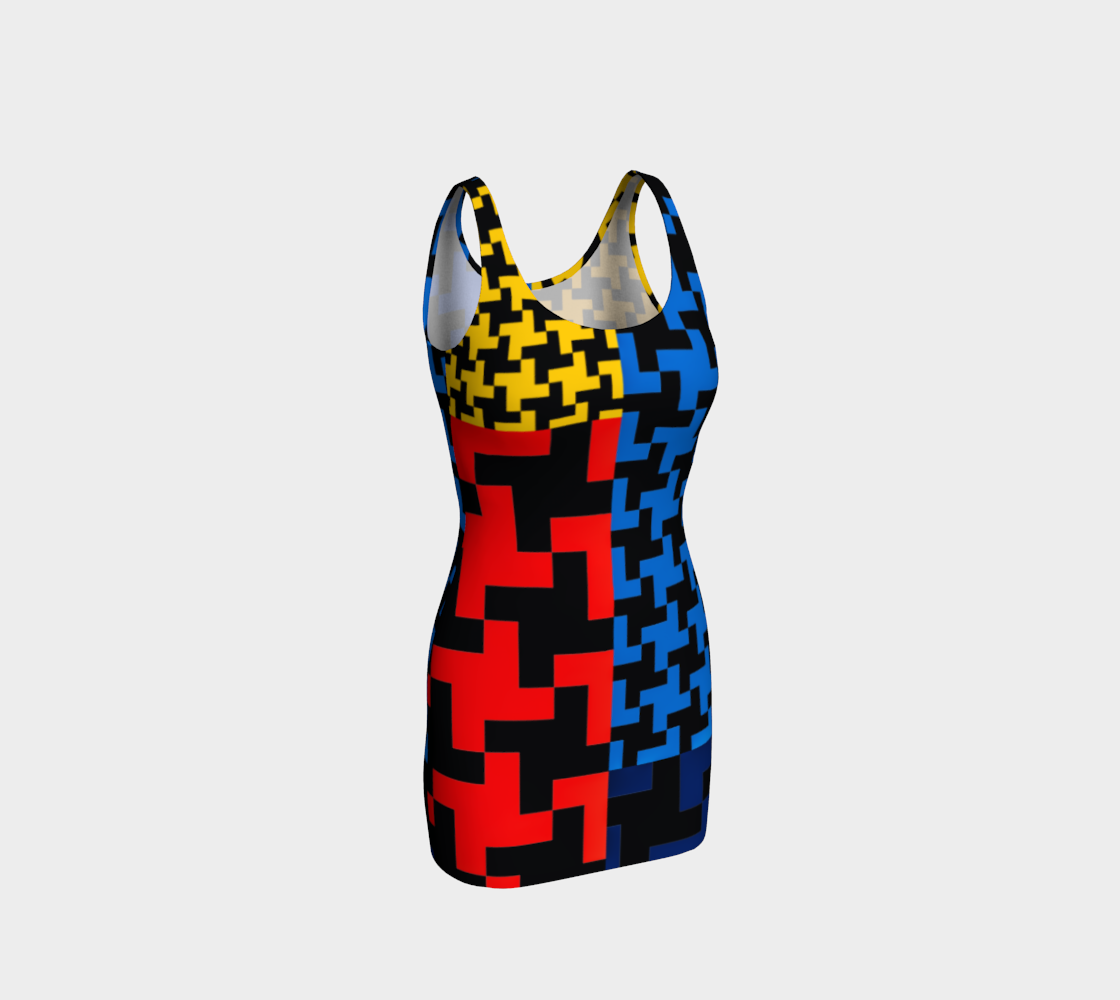 Eclectic Houndstooth Bodycon Dress preview